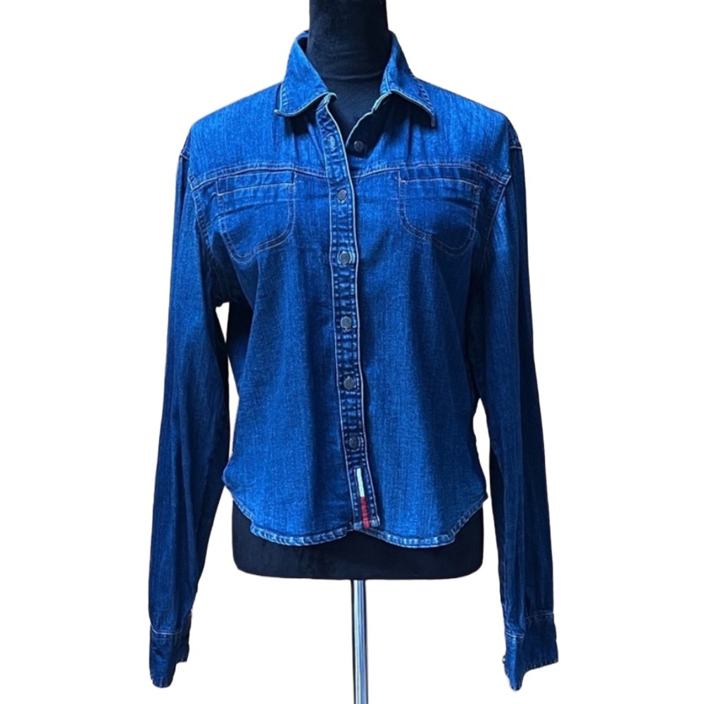 Tommy Hilfiger shirt vintage y2k 90s Classic Denim western country button Up